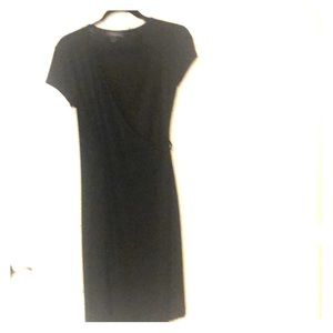 Black short sleeve wrap dress